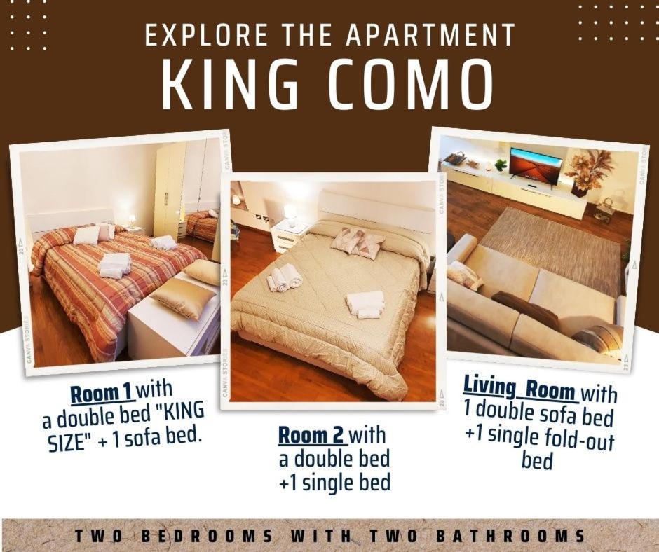 King Como Lake Center 9 Posti Letto- Grande Terrazza - 2 Bagni Privati Kültér fotó