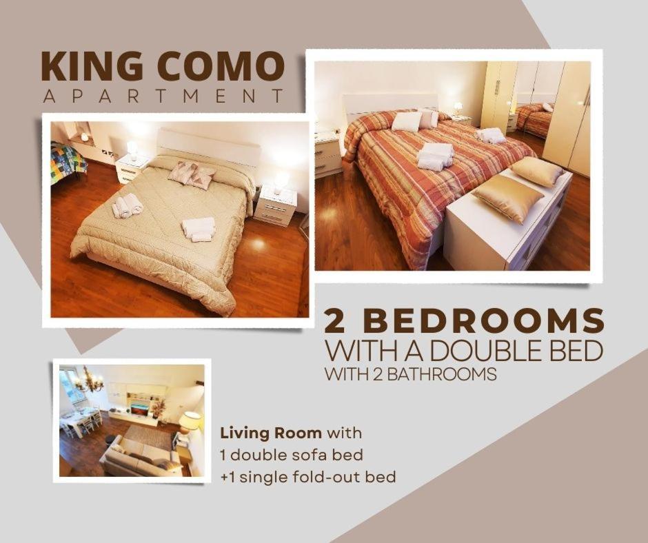 King Como Lake Center 9 Posti Letto- Grande Terrazza - 2 Bagni Privati Kültér fotó