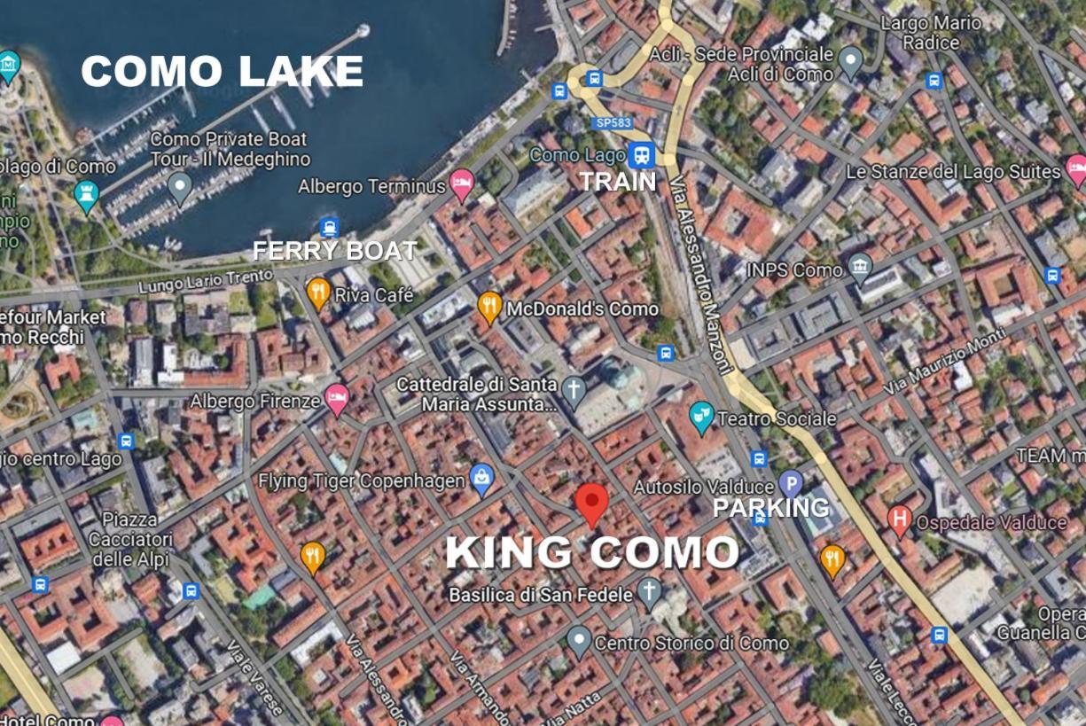 King Como Lake Center 9 Posti Letto- Grande Terrazza - 2 Bagni Privati Kültér fotó